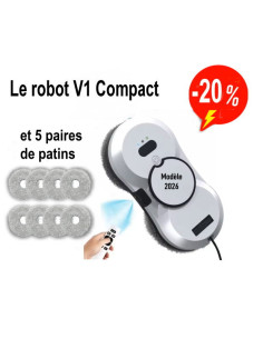 Robot Lave Vitre "V1 Compact" + 5 paires de patins -...