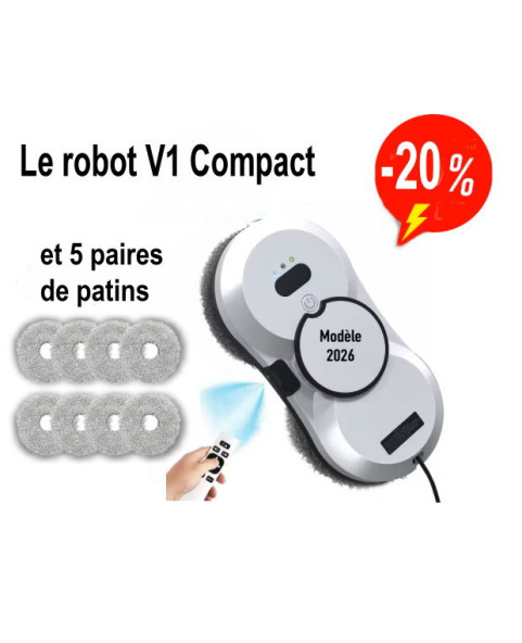 Robot Lave Vitre "V1 Compact" + 5 paires de...