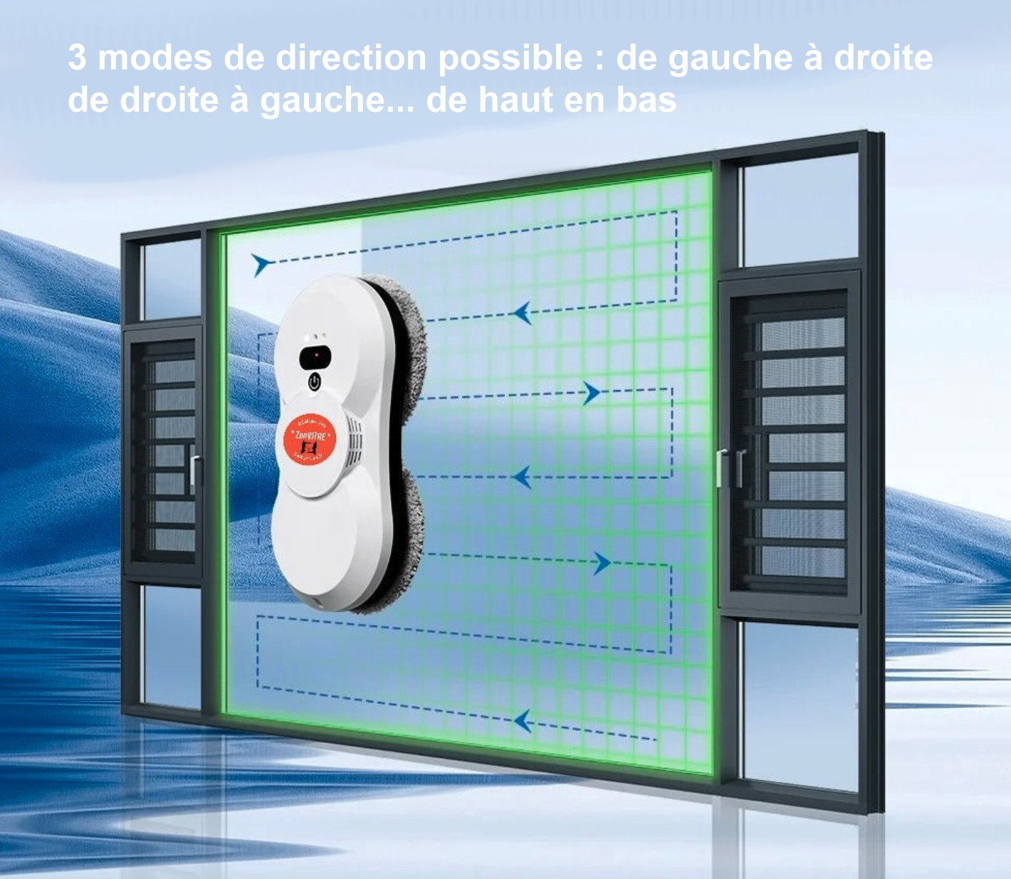 Robot Laveur De Vitres Autonome - Nettoyage Intérieur Et Extérieur, Détection Des Bords, Télécommande, Sécurité Anti-chute